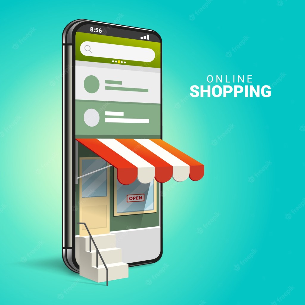 Picture of: d-online-shopping auf websites oder mobilen anwendungen konzepte
