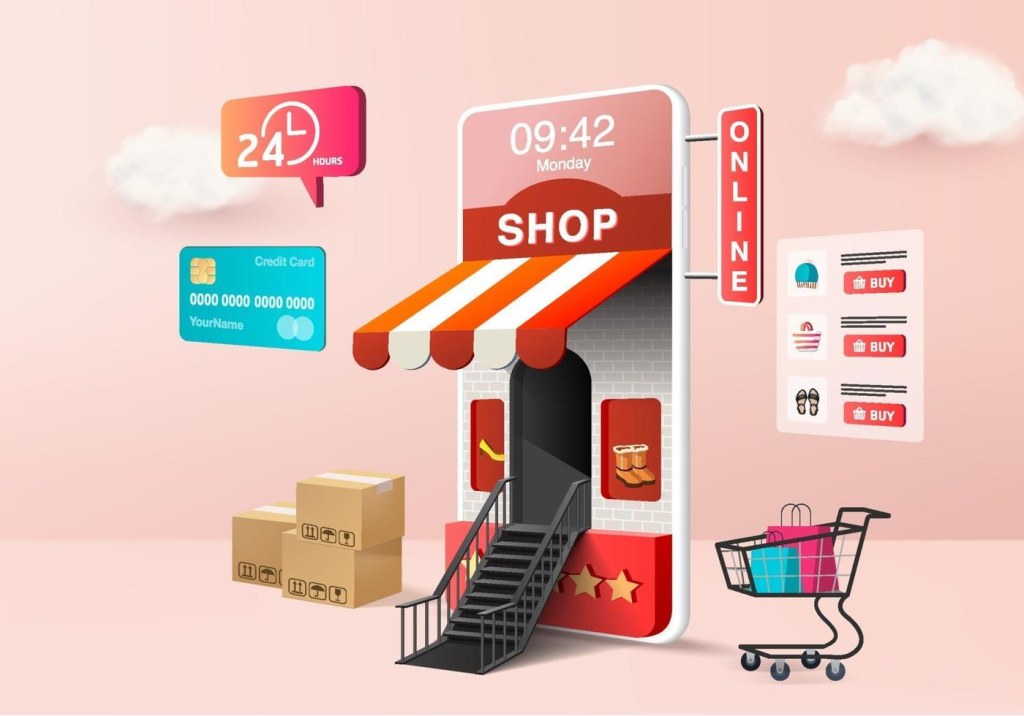 Picture of: D-Shopping-Online-Shop zum Verkauf, mobiler E-Commerce d rosa