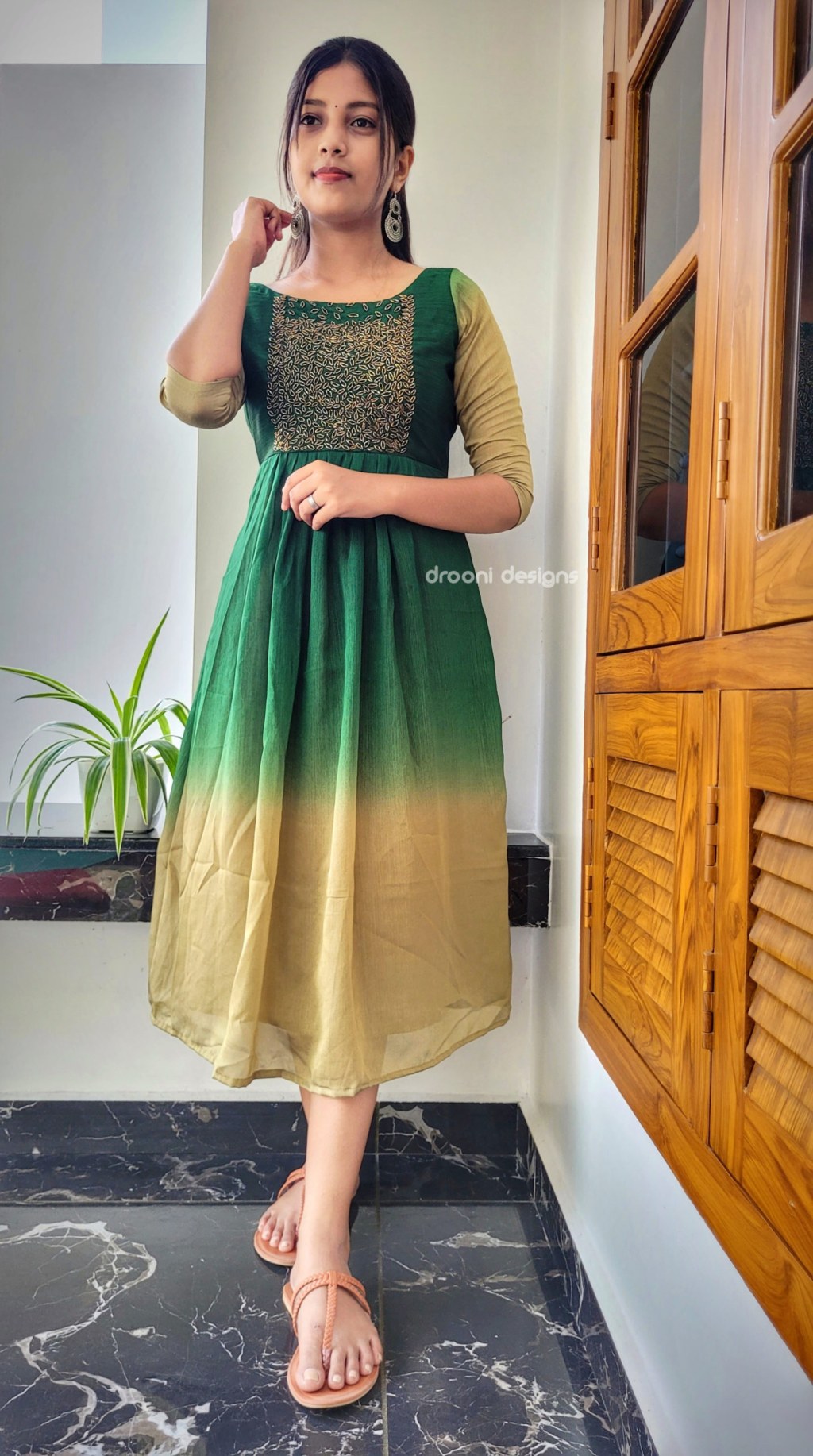 Picture of: Green Shaded Handworked Top Online Shopping Kerala – Drooni