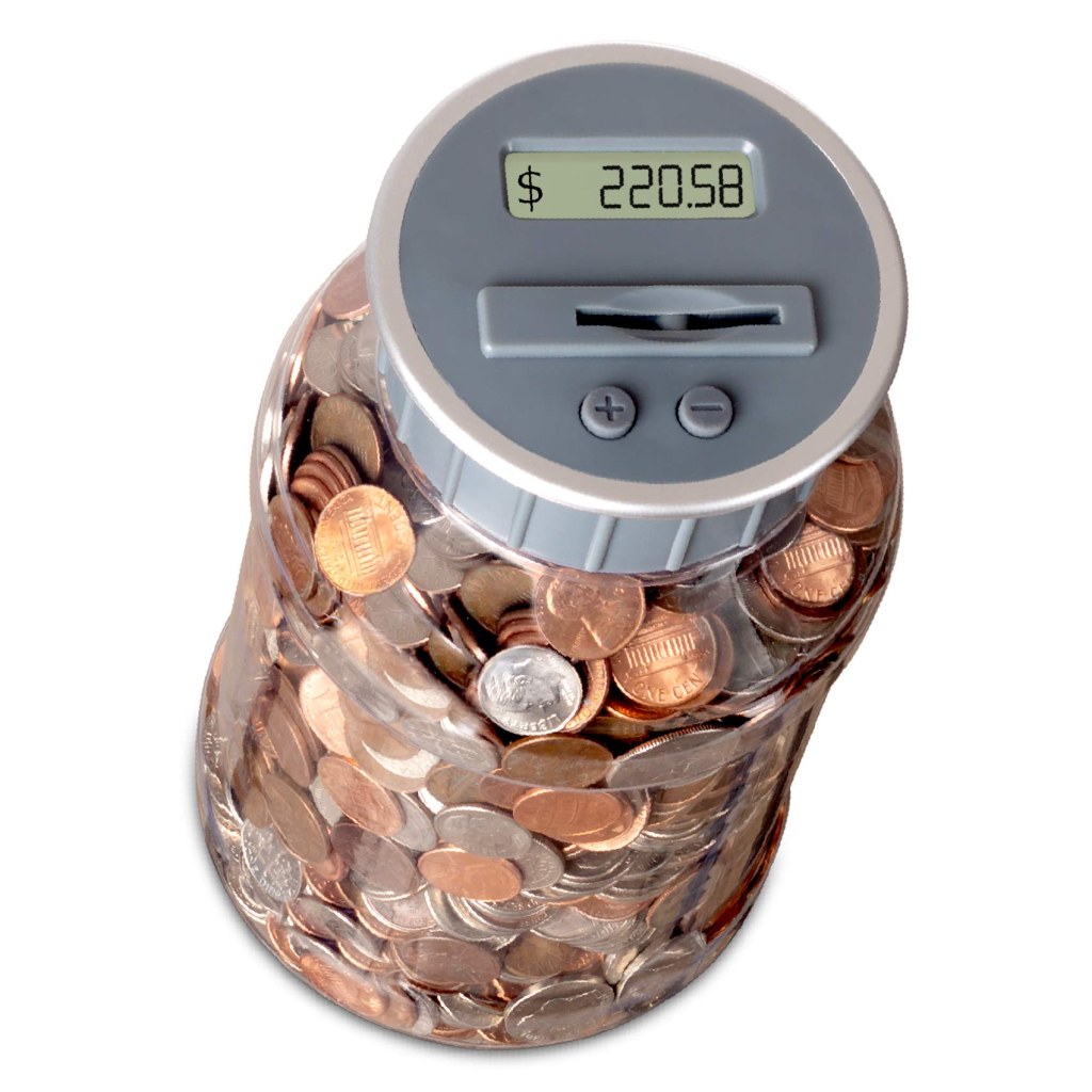 Picture of: M & R Counting Coin Bank. Batteries included