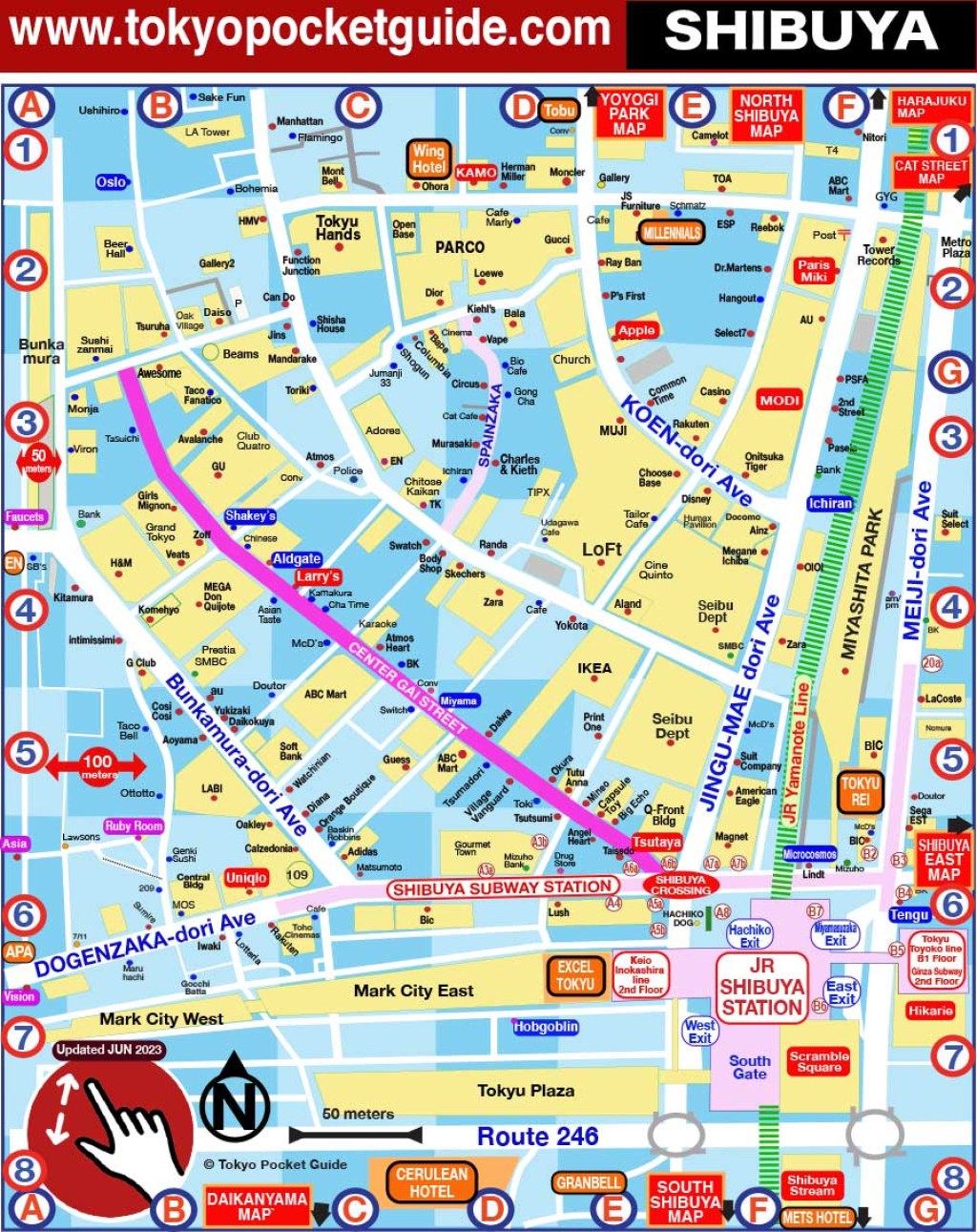 Picture of: Shibuya Map in English for Shopping and Stores • TOKYO POCKET GUIDE: